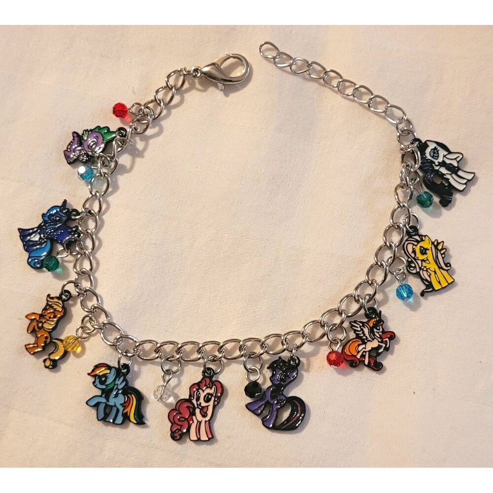 My Little Pony Inspired Adjustable Enamel Dangle Charm Bracelet